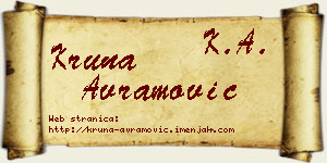 Kruna Avramović vizit kartica
